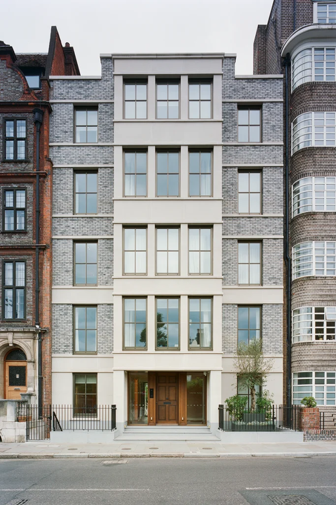 Exterior of a contemporary multi-storey building in an urban residential street